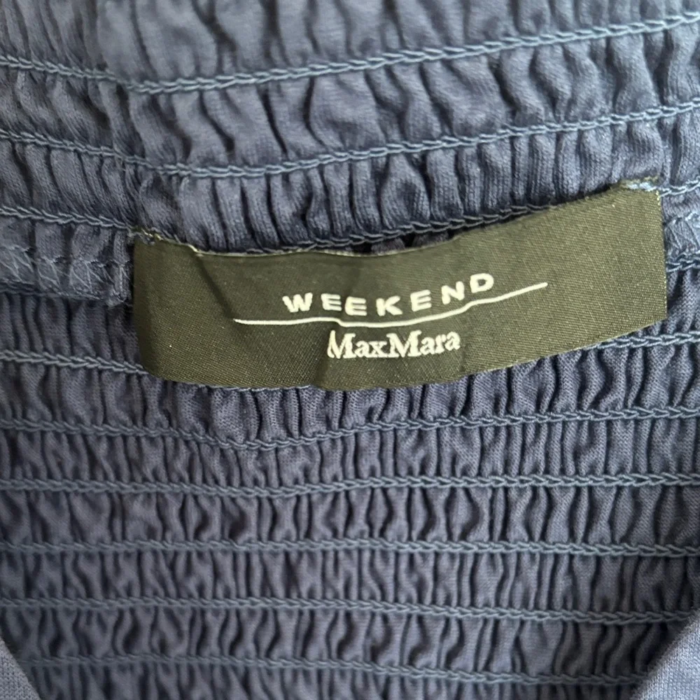 MaxMara Weekend Navy Textured wrap Dress - Picture 2 of 4